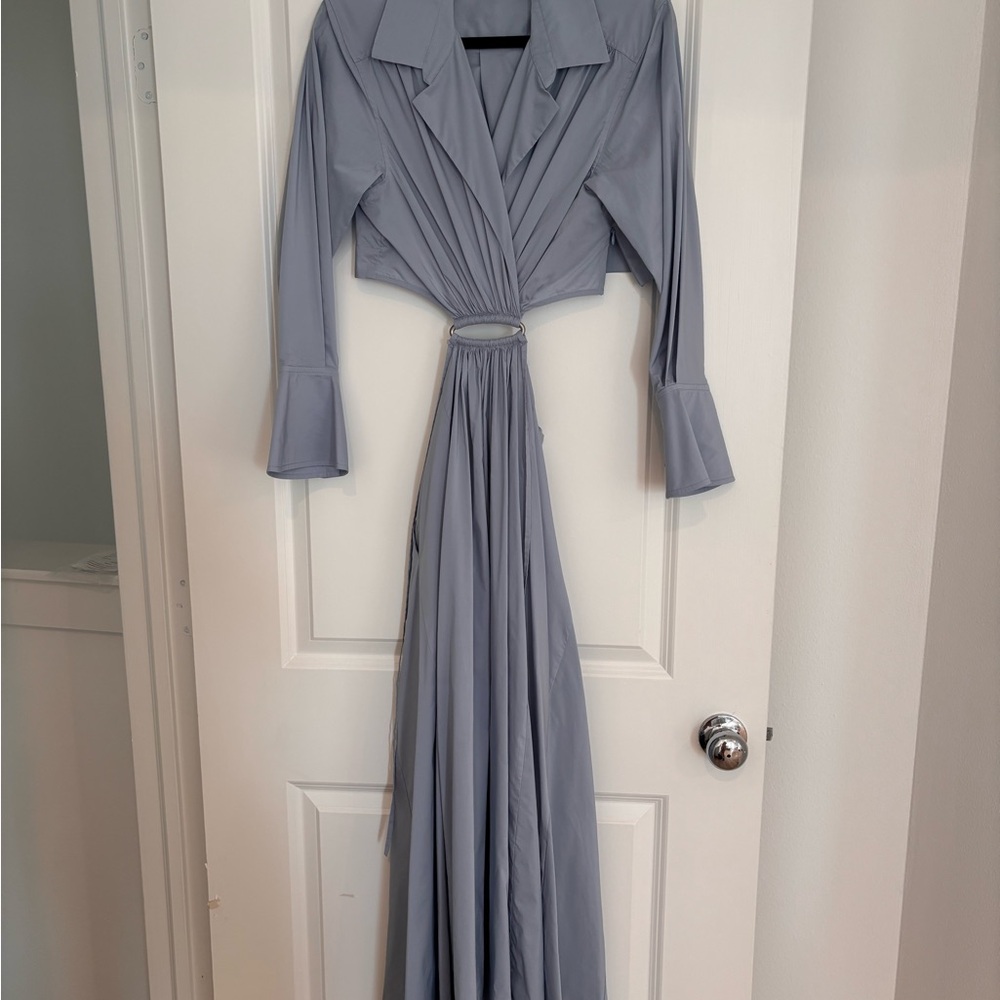 Jonathan Simkhai Light Blue Long Sleeve Dress - Picture 2 of 5